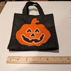 NWG Black Tote Bag with Orange Pumpkin Design